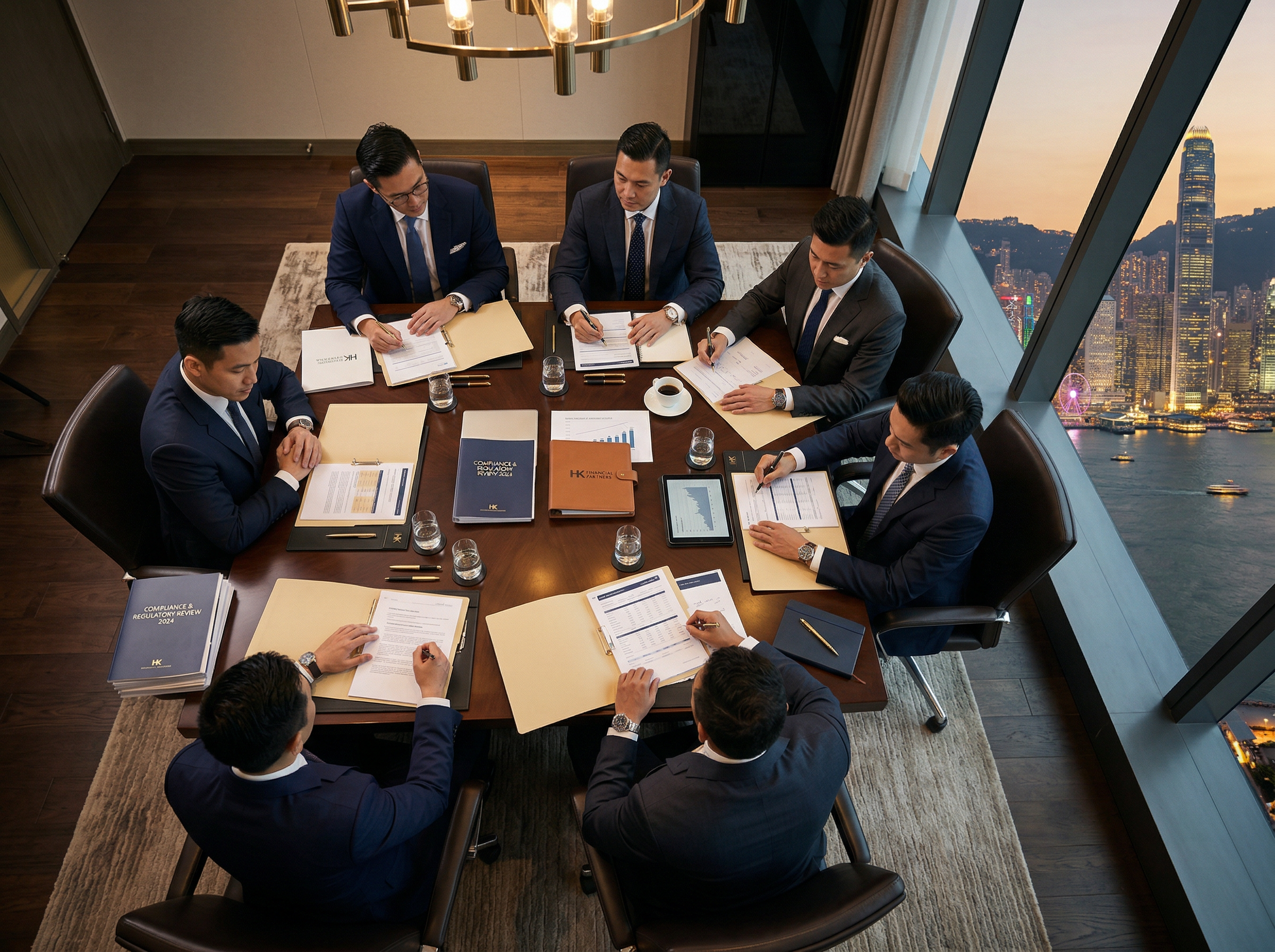 Financial compliance professionals in a meeting